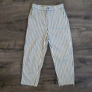 Madewell Striped Raw Hem Pants Sz 27